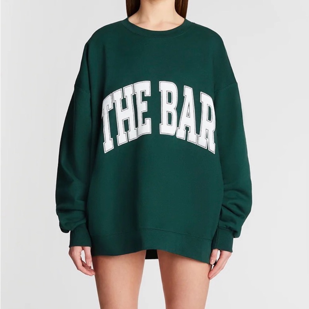 The Bar Dark Green Crew Neck Sweater